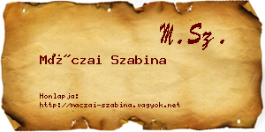 Máczai Szabina névjegykártya